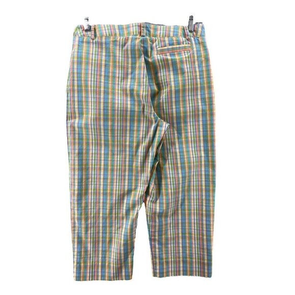 Vintage Tehama Capri Pant Size 10 Nancy Hailey Pastel Plaid 3 Pocket 32 x 23 - Picture 3 of 6